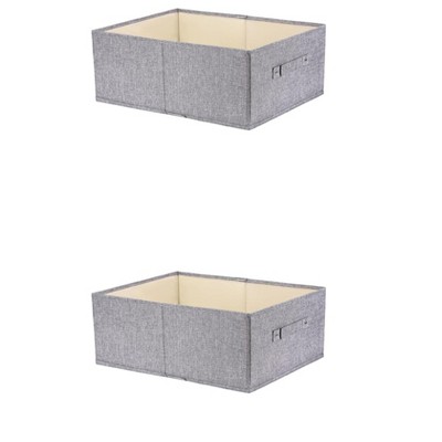 REGALWOVEN Fabric Foldable Closet Storage Bins with Handles 2 Pcs