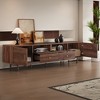 ORRD  70" Mid Century Modern TV Stand for 80" TVs, Media Console with Tambour Doors, Power Outlet & Drawers - 3 of 4