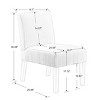 Carl Armless Fabric Upholstered Accent Chair Set of 2 with Round Wood Side Table Slipper Chairs Sets-Maison Boucle - 4 of 4