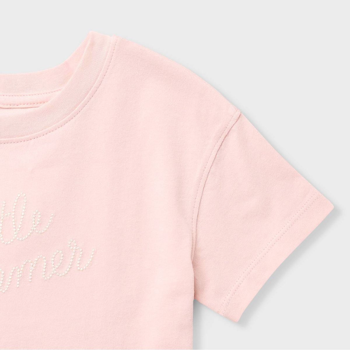 Baby & Toddler Girls' Little Dreamer Oversized Short Sleeve T-Shirt - Cat & Jack™ Light Pink - thumbnail 3