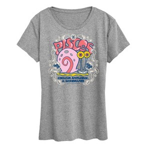 Women's - Spongebob Squarepants - Gary Pisces Astrology Short Sleeve Graphic T-Shirt - 1 of 4