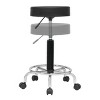 Calico Designs Deluxe Height Adjustable Swivel Padded Swivel Stool with Casters Chrome/Black - 3 of 4
