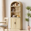 Bookcase with Doors Arched Bookshelf 71.65in Tall Bookcase Farmhouse Cabinet with Shelves - 4 of 4