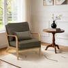 Ora Maison Modern Accent Chair with Lumbar Pillow and Wooden Frame for Living Room or Office - 3 of 4