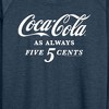 Women's - Coca-Cola - As Always Five Cents Lightweight French Terry Wide Neck Long Sleeve Shirt - 2 of 4