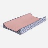 Bacati - Emma Solid Coral/Navy Quilted Changing Pad Cover - 2 of 4