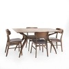 Christopher Knight Home Fausett Mid Century Modern Fabric Upholstered Wood 5 Piece Dining Set - 2 of 4