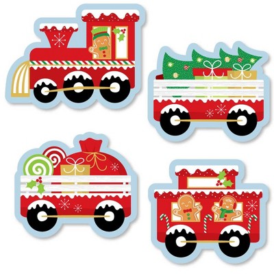 Big Dot of Happiness Christmas Train - DIY Shaped Holiday Party Cut-Outs - 24 Count