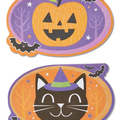 6ct Smiles Halloween Glitter Greeting Card