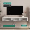 GDFStudio Ena Modern Wall Mounted Floating TV Stand with 3 Hidden Shelves, LED Light and Power Outlet - 4 of 4