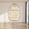 Patio Swing Egg Chair,PE Rattan Hanging Basket Chair With Cushion,Hammock Chair With Metal Chain -The Pop Home - 3 of 4