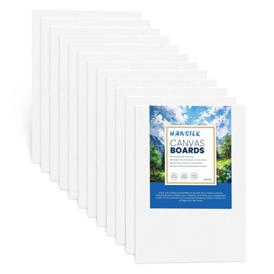 HANSILK Canvases for Painting, Canvas Panels 5x7 inch, Pack of 12, 100% Cotton Acid-Free, Art Boards for Oil & Acrylic Painting