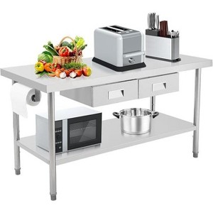 Stainless Steel Workbench WithDrawers, Paper Towel Holder, NSF Work Table with Drawer - 1 of 1