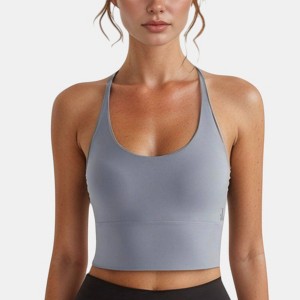Anna-Kaci Active Women's Longline Sports Bra with Scoop Neck and Thin Strap Design for Yoga and Low Impact Workouts - 1 of 4