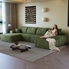 MAYEERTY 135" Cloud Sofa + Ottoman Green - 135" Green + Ottoman, Corduroy, No Assembly, Fits Apartment - 2 of 4
