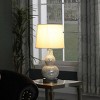 19.5" Silver Chrome Table Lamp with Mirror Glass Mosaic Base, Modern Polyresin Accent Lamp for Living Room or Bedroom – Maison Boucle - 2 of 4
