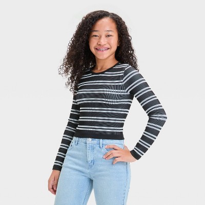 Girls' Long Sleeve Ribbed Seamless T-Shirt - art class™