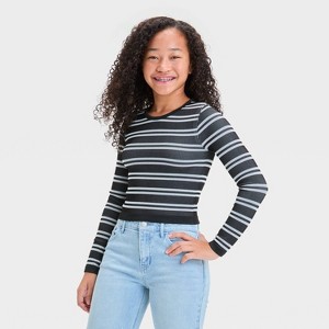 Girls' Long Sleeve Ribbed Seamless T-Shirt - art class™ - 1 of 3