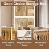 KWPZQEB Portable Wardrobe Closet Storage with Clothes Dresser,  Stackable Storage Box with Hanging Rod and Doors, Wheels for Bedroom, Apartment, White - 4 of 4