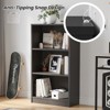 GlasFlength Decorative Bookshelf, Spacious Space and Adjustable Shelf, Open Bookshelves for Bedroom, Living Room, Home Office，Gray，24.4"*11.6"*44.1" - 3 of 4