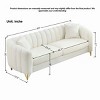 85" Modern 3 Seater Sofa, Comfy Teddy Fabric Deep Couch with Gold Metal Legs  for Apartment or Living Room - Koiai - 4 of 4