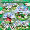 Hachikiko Farm Animals Birthday Party Decorations, Disposable Farm House Theme Paper Dinner Plates Dessert Plates and Luncheon Napkins Tableware Set - 3 of 4