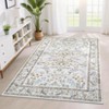 Modern Farmhouse Floral Print Area Rug for Living Room Bedroom, Modern Washable Non Slip Large Dining Room Carpet for Nursery Office Guest Room - 3 of 4