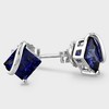 2.68 CT. T.W. Square Simulated Sapphire Stud Earrings in Sterling Silver - Gold/White - image 3 of 3