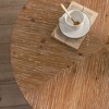 CENGHU Modern Thread Design Round Coffee Table with Cross Legs Metal Base, Tea Table, Side Table for Living Room, Dining  Room, Bedroom, Kitchen - 4 of 4