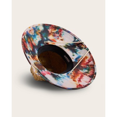 One Size Tie Dye Straw Hat with UPF 50+ Protection