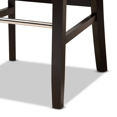 Elegant Navy Blue Velvet & Dark Wood Adjustable Barstool Set