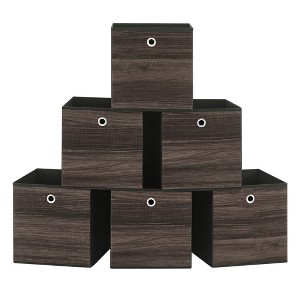 SONGMICS 11.8" Storage Cubes, Set of 6 Storage Bins with Handles, Foldable Storage Boxes - 1 of 4