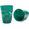 Blue Panda 16 Pack Plastic Dinosaur Cups, Dino Party Favors for Birthday Party Supplies, Green, 16 oz - 3 of 4