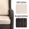 Whizmax 3 Pieces Outdoor Wicker Swivel Rocker Patio Set with Premium Cushions and Armored Glass Top Side Table for Backyard - 4 of 4