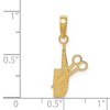 Black Bow Jewelry 14k Yellow Gold Polished Comb and Scissors Pendant - 4 of 4