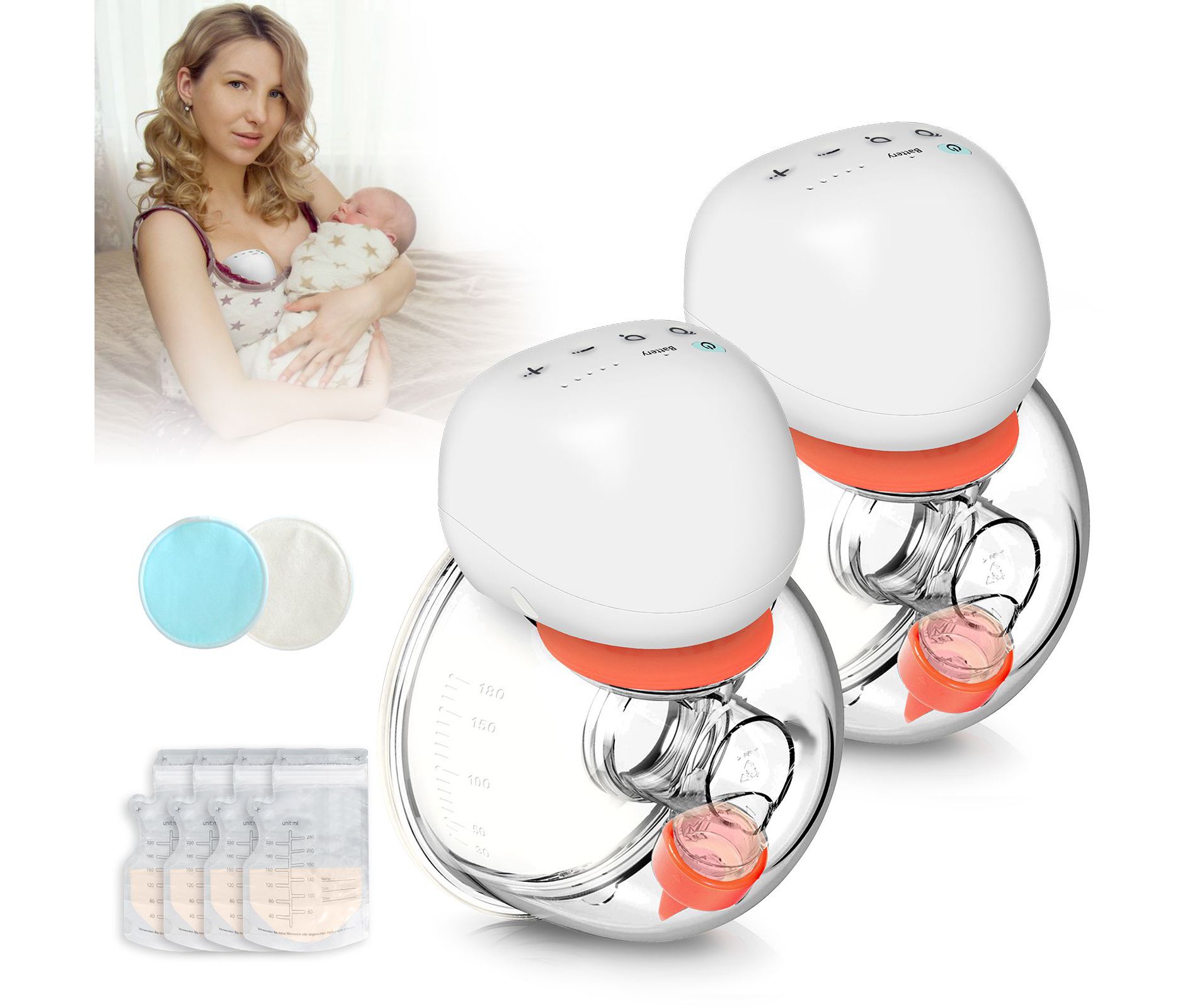 CARER SPARK Hands Free Breast Pump, Wearable Breastfeeding Pump 2 Modes & 5 Levels, Double Electric Portable Pump Low Noise with Long Battery Life
