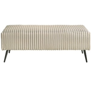 TiramisuBest Gold Bedroom Bench - Champagne Solid Wood & MDF Entryway, 54x18x19 Inches - 1 of 4