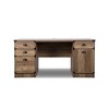 HomeRoots 59" Oak Wood Pedestal Computer Desk With Four Drawers - 4 of 4
