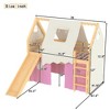 TIRAMISUBEST Twin/Full Size Kids Open House-Shaped Bed Frame with Tents, Loft Bed with Ladder, Slide & LED Lights - 4 of 4
