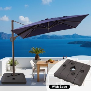 Crestlive Products 9x11FT Cantilever Umbrella UV30+ Outdoor 360 Degree Rotation Offset Umbrella 6 Heights Adjustable with Base - 1 of 4