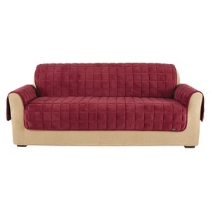 Furniture Friend Deluxe Comfort Quilted Sofa Furniture Protector Burgundy - Sure Fit, Red