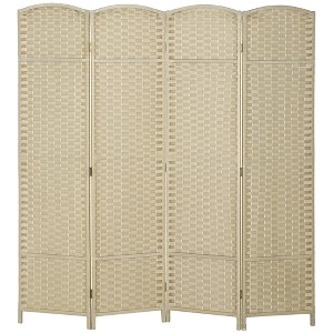 HOMCOM Room Divider, Folding Privacy Screen, 5.6' Tall Freestanding Partition for Home Office, Bedroom - 1 of 4