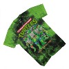 Mens Ninja Turtles Group Shirt - Straight From The Sewer - TMNT Throwback Classic Tie Dye T-Shirt (Black Green Dye, Medium) - 3 of 4