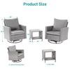 Sonkuki 3-Piece Patio Chair Set Brown Rattan Swivel Rocking Chair Set Coffee Table Suiting Backyard - 3 of 4