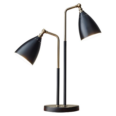 24.75" x 32.5" Chelsea 2-Head Desk Lamp Black - Adesso