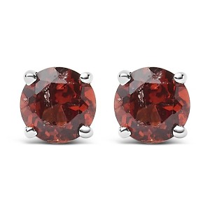 Haus of Brilliance Silver 3.5 MM Created Birthstone Solitaire Stud Earrings - 1 of 4