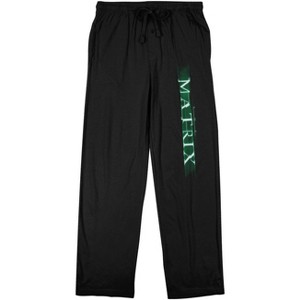 The Matrix Movie Logo Men's Black Graphic Sleep Pants - 1 of 3
