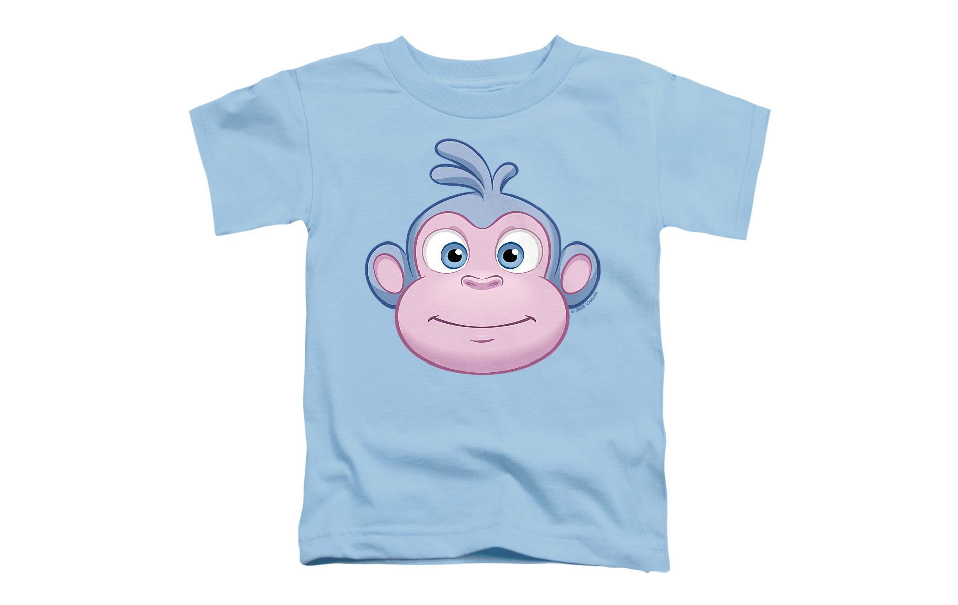 Toddler Boys' Dora 2024 Series Boots Monkey Large Face T-Shirt, Light Blue, 3T