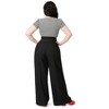 Unique Vintage Women's Plus Wide Leg Pleated Pants Black - 3 of 4
