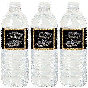 Big Dot of Happiness Masquerade - Carnival Mask Party Water Bottle Sticker Labels - Set of 20 - 1 of 4